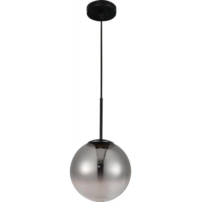 59,95 € Free Shipping | Hanging lamp Spherical Shape Ø 25 cm. Crystal. Gray Color