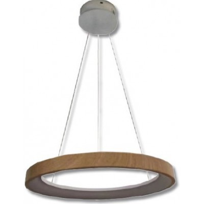 125,95 € Free Shipping | Hanging lamp 42W Round Shape Ø 50 cm. Memory. Control via Smartphone APP. Remote control Wood. Brown Color