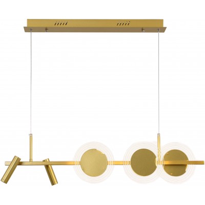 291,95 € Free Shipping | Hanging lamp 30W Extended Shape 120×88 cm. Remote control Golden Color