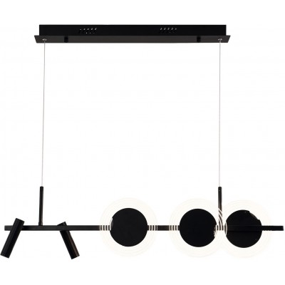 285,95 € Free Shipping | Hanging lamp 30W Extended Shape 120×88 cm. Remote control Black Color