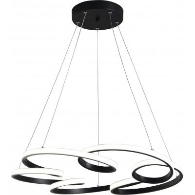 Hanging lamp 78W Round Shape 120×65 cm. Remote control Black Color