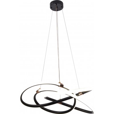 137,95 € Free Shipping | Hanging lamp 144W Round Shape 100×60 cm. Remote control Black Color