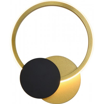 58,95 € Free Shipping | Indoor wall light 12W 4000K Neutral light. Round Shape 25×20 cm. Golden Color