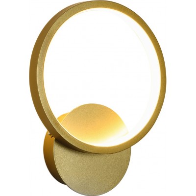 61,95 € Free Shipping | Indoor wall light 12W 4000K Neutral light. Round Shape 25×20 cm. Golden Color