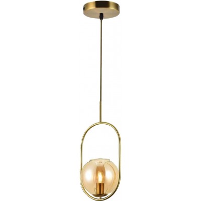 Lámpara colgante Forma Esférica 30×20 cm. ABS. Color dorado