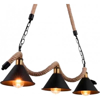 72,95 € Free Shipping | Hanging lamp Conical Shape 85×20 cm. Black Color