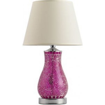 79,95 € Free Shipping | Table lamp 5W Ø 30 cm. Metal casting and Textile. Rose Color
