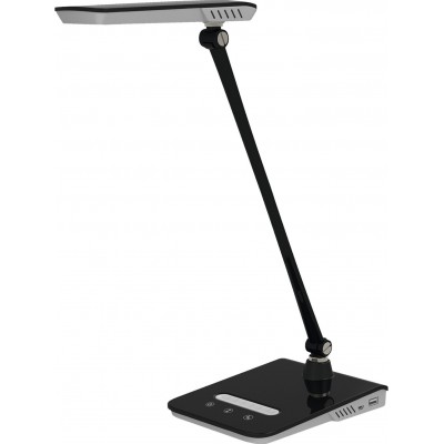 63,95 € Envio grátis | Lampada de escritorio 8W Forma Alongada 40×37 cm. Controle de toque. conexão USB Cor preto