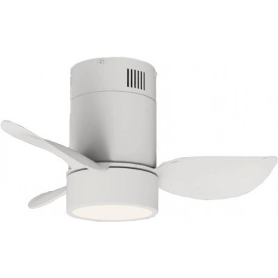 154,95 € Free Shipping | Ceiling fan with light 63W 3 blades. Remote control. Summer and winter function. DC motor Metal casting. White Color