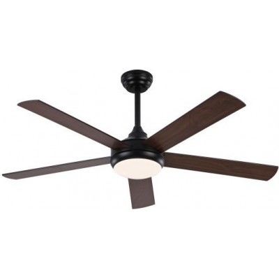 Ceiling fan with light 56W 5 blades. Remote control. Summer and winter function. DC motor Metal casting. Brown Color