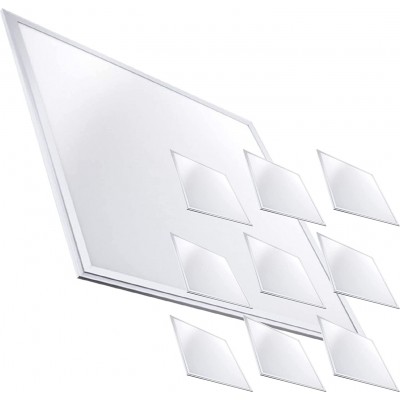 盒装10个 LED面板 48W LED 6500K 冷光. 正方形 形状 60×60 cm. LED。 包括变压器 办公室, 工作区 和 店铺. 金属. 白色的 颜色
