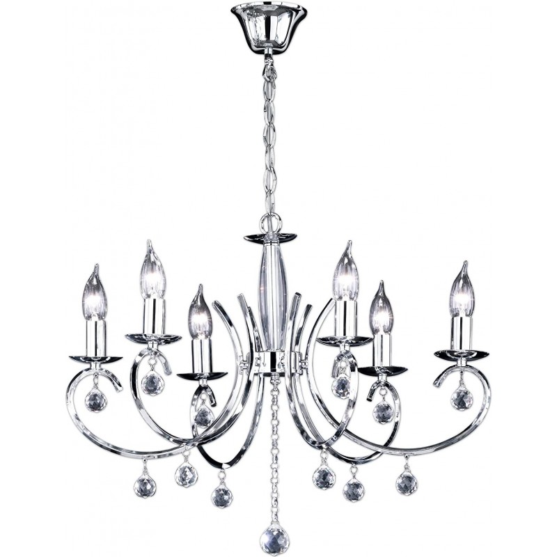 254,95 € Free Shipping | Chandelier 40W 62×62 cm. Living room, dining room and lobby. Crystal and Metal casting. Plated chrome Color