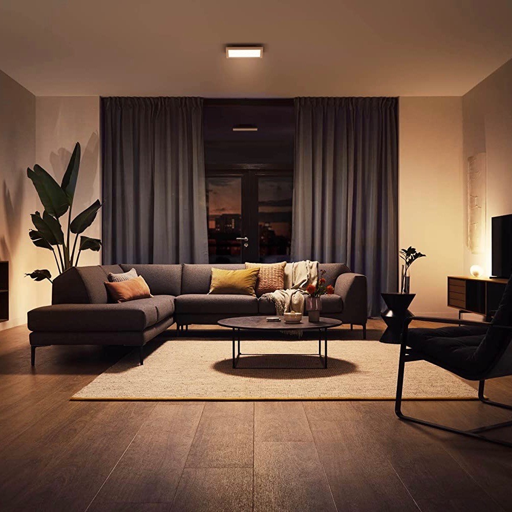199,95 € Kostenloser Versand | LED-Panel Philips 19W 30×30 cm. LED. Alexa und Google Home Aluminium und pmma. Weiß Farbe