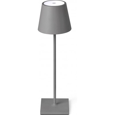 Lampe de table 2W Façonner Conique 39×11 cm. Conduit portatif Salle, salle à manger et chambre. Style vintage. Aluminium. Couleur gris