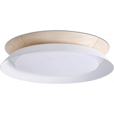 234,95 € Envio grátis | Luz de teto interna 24W 45×8 cm. LED Acrílico, metais e madeira. Cor branco