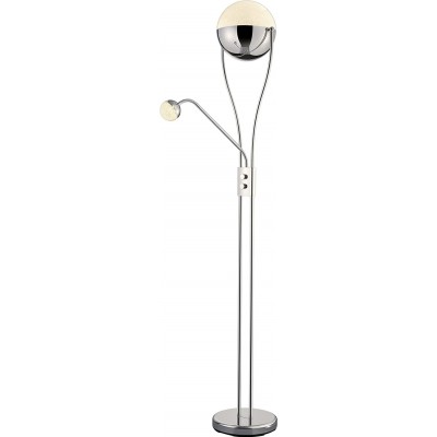 Floor lamp Trio 22W 3000K Warm light. Extended Shape 180×52 cm. Auxiliary lamp for reading Dining room, bedroom and lobby. Modern Style. Metal casting. Plated chrome Color