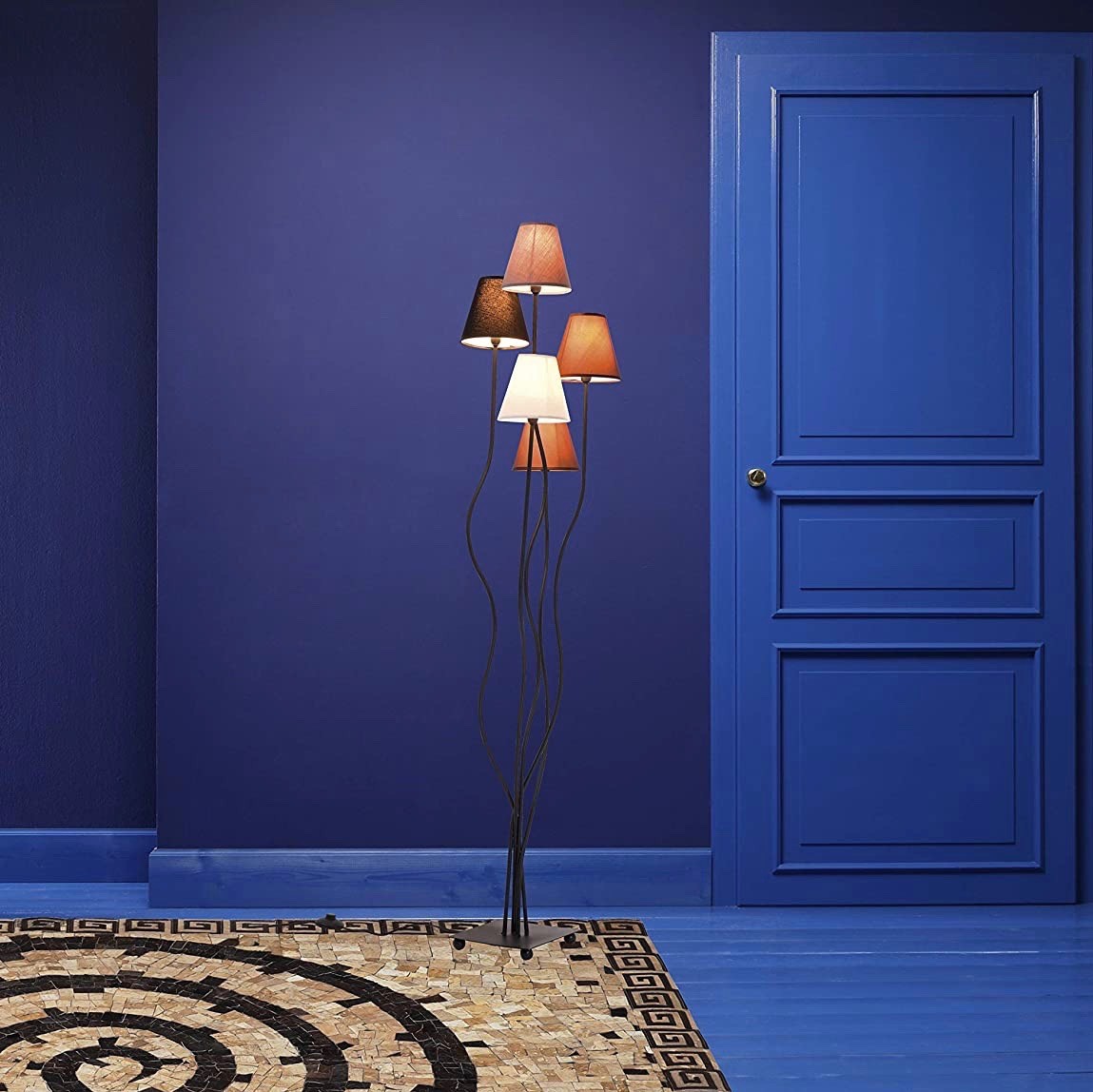 197,95 € Kostenloser Versand | Stehlampe 40W 163×40 cm. 5 Strahler Textil. Braun Farbe