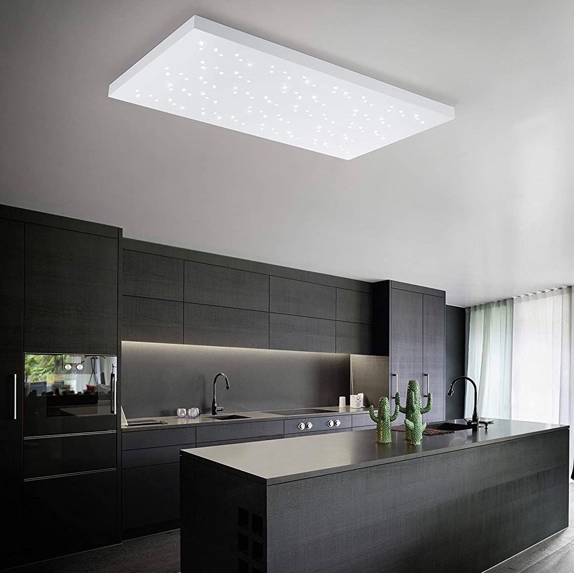 252,95 € Envoi gratuit | Plafonnier intérieur Trio 110×60 cm. LED Métal. Couleur blanc
