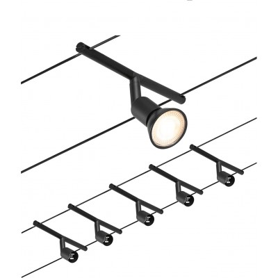 149,95 € Free Shipping | 5 units box Indoor spotlight 10W 1000 cm. 10 meters. Parallel lighting cable system Pmma and metal casting. Black Color