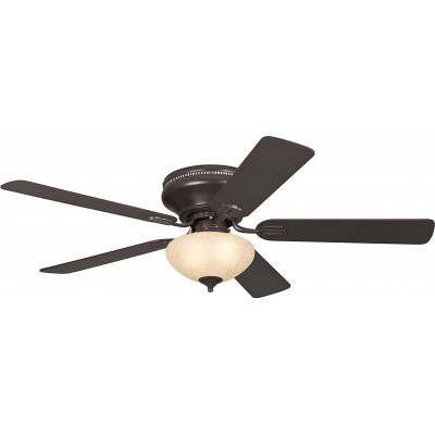 172,95 € Free Shipping | Ceiling fan with light 60W 132×132 cm. 5 blades-blades Living room, bedroom and lobby. Classic Style. Metal casting. Brown Color