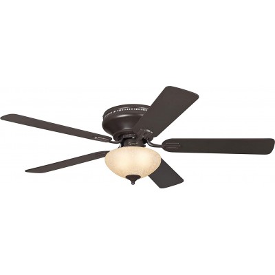 164,95 € Kostenloser Versand | Deckenventilator mit Licht 60W 132×132 cm. 5 Klingen-Klingen Metall. Braun Farbe