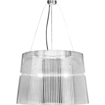 Lámpara colgante 70W Forma Cilíndrica Ø 37 cm. Salón, comedor y dormitorio. Estilo clásico. Cristal y Policarbonato