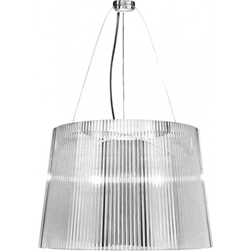 252,95 € Free Shipping | Hanging lamp 70W Cylindrical Shape Ø 37 cm. Living room, dining room and bedroom. Classic Style. Crystal and Polycarbonate