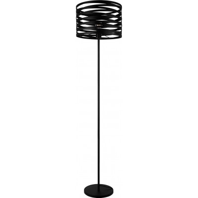 202,95 € Free Shipping | Floor lamp Eglo 40W Cylindrical Shape 151×37 cm. Dining room, bedroom and lobby. Vintage and industrial Style. Metal casting. Black Color