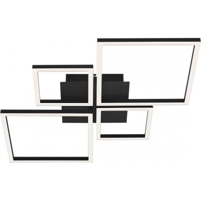 吸顶灯 正方形 形状 75×47 cm. 可调节的 客厅, 卧室 和 大堂设施. 现代的 风格. 有机玻璃 和 金属. 黑色的 颜色