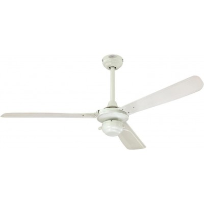Ceiling fan with light 1W 132×132 cm. 3 vanes-blades Living room, kitchen and terrace. Metal casting. White Color