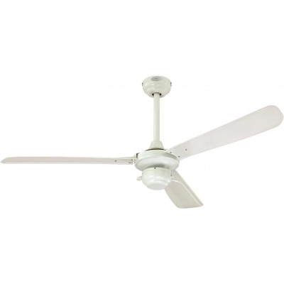 163,95 € Envio grátis | Ventilador de teto com luz 1W 132×132 cm. 3 palhetas Metais. Cor branco