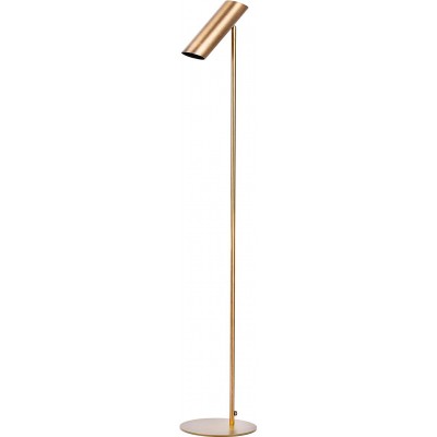 Lámpara de pie 8W Forma Cilíndrica 110×22 cm. Salón, comedor y vestíbulo. Estilo moderno. Acero. Color dorado