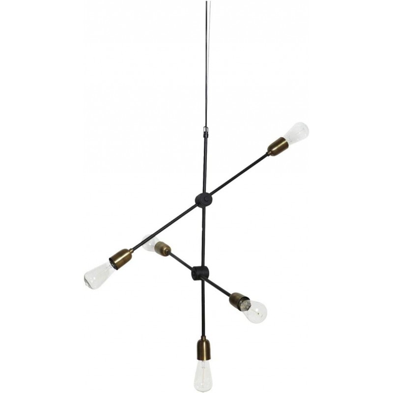 316,95 € Free Shipping | Chandelier 25W Extended Shape 78×68 cm. 6 spotlights Living room, bedroom and lobby. Modern Style. Metal casting and Brass. Black Color