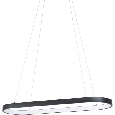 Hanging lamp Eglo Oval Shape 110×78 cm. Living room, dining room and bedroom. Modern Style. PMMA. Black Color