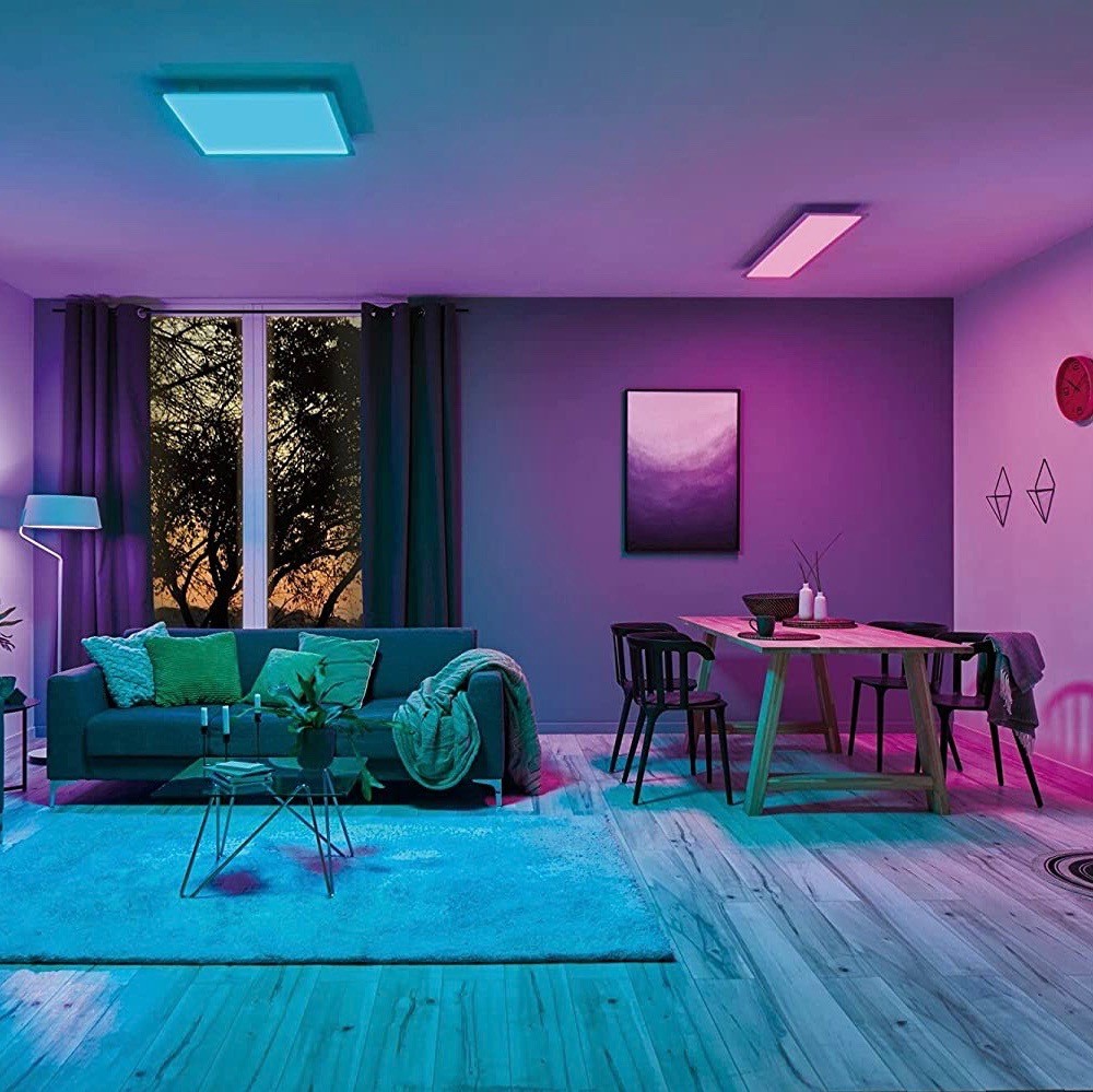 147,95 € Spedizione Gratuita | Pannello LED 35W LED 120×30 cm. LED dimmerabili Multicolore RGBW. casa intelligente Metallo. Colore bianca