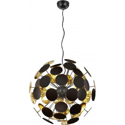 Hanging lamp Trio 40W 3000K Warm light. Spherical Shape 150×54 cm. Living room, dining room and bedroom. PMMA and Metal casting. Black Color