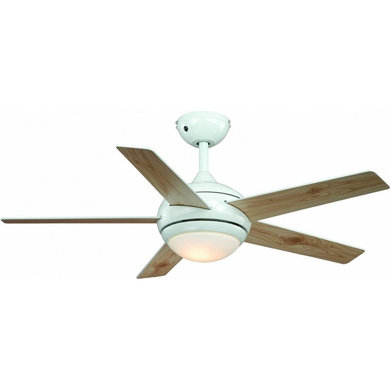 264,95 € Free Shipping | Ceiling fan with light 47W 112×112 cm. 5 blades-blades Dining room, bedroom and lobby. Modern Style. Crystal and Metal casting. White Color