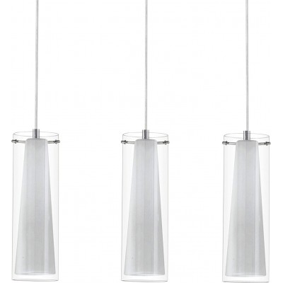 吊灯 Eglo 60W 圆柱型 形状 110×73 cm. 3点光 客厅, 饭厅 和 卧室. 设计 风格. 钢, 玻璃 和 镀铬金属. 白色的 颜色