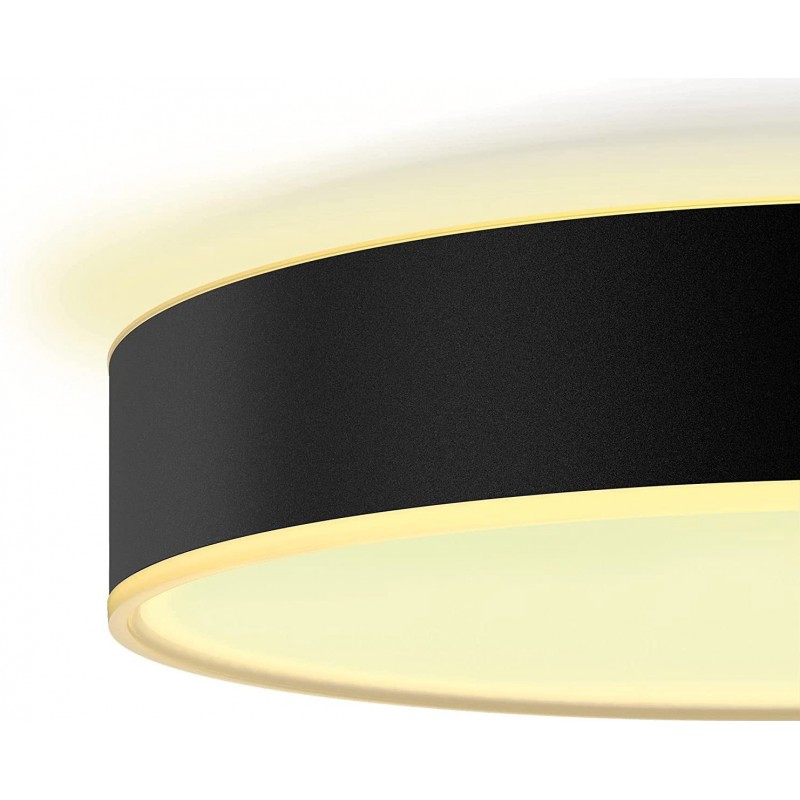 212,95 € Kostenloser Versand | Deckenlampe Philips 19W 38×38 cm. Steuerung mit Smartphone-APP. Alexa, Apple und Google Home Schwarz Farbe