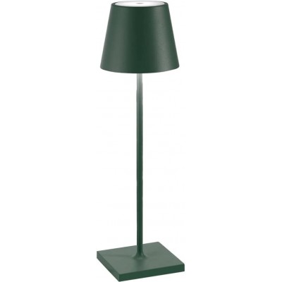 Lampada da tavolo 2W Forma Conica 38×11 cm. LED dimmerabili contattare la stazione di ricarica Soggiorno, sala da pranzo e atrio. Alluminio e Metallo. Colore verde