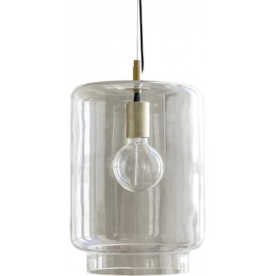 Lampe à suspension Façonner Cylindrique 35×25 cm. Salle à manger et chambre. Style vintage. Cristal et Métal
