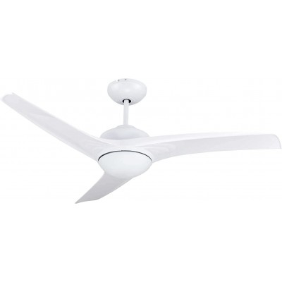 212,95 € Envío gratis | Ventilador de techo con luz 60W 68×32 cm. 3 aspas-palas. Mando a distancia. Iluminación LED Metal. Color blanco