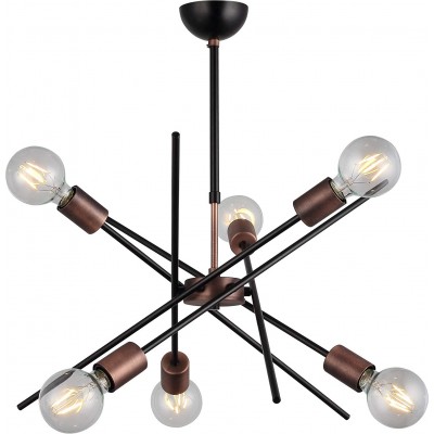 236,95 € Free Shipping | Chandelier 40W 66×16 cm. Living room, bedroom and lobby. Metal casting. Copper Color