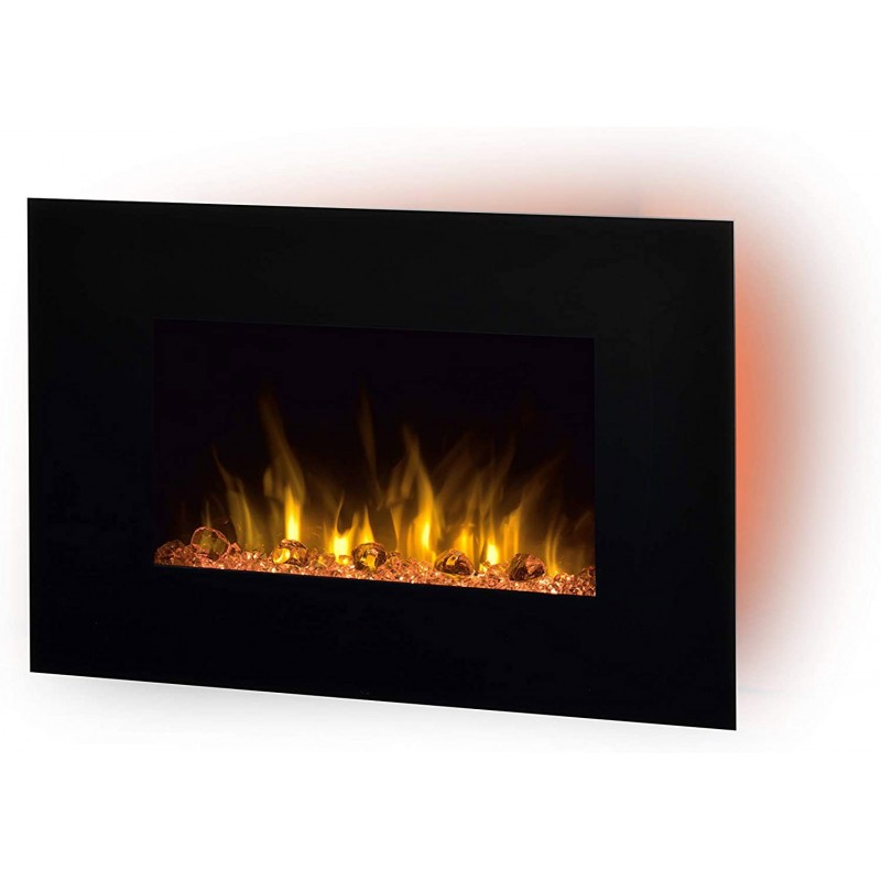 225,95 € Free Shipping | Decorative lighting 1000W 82×55 cm. Electric chimney Metal casting. Black Color