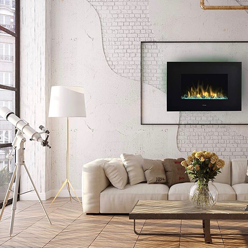 225,95 € Envío gratis | Iluminación decorativa 1000W 82×55 cm. Chimenea eléctrica Metal. Color negro