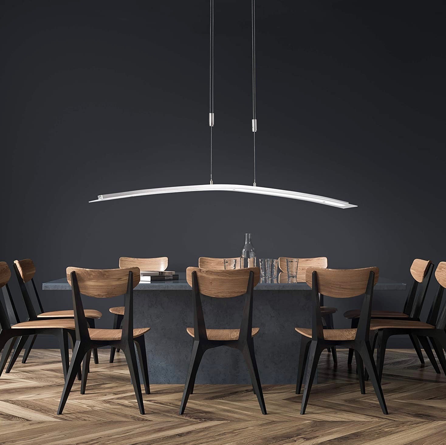 205,95 € Envio grátis | Lâmpada pendurada 150×135 cm. Metais. Cor níquel