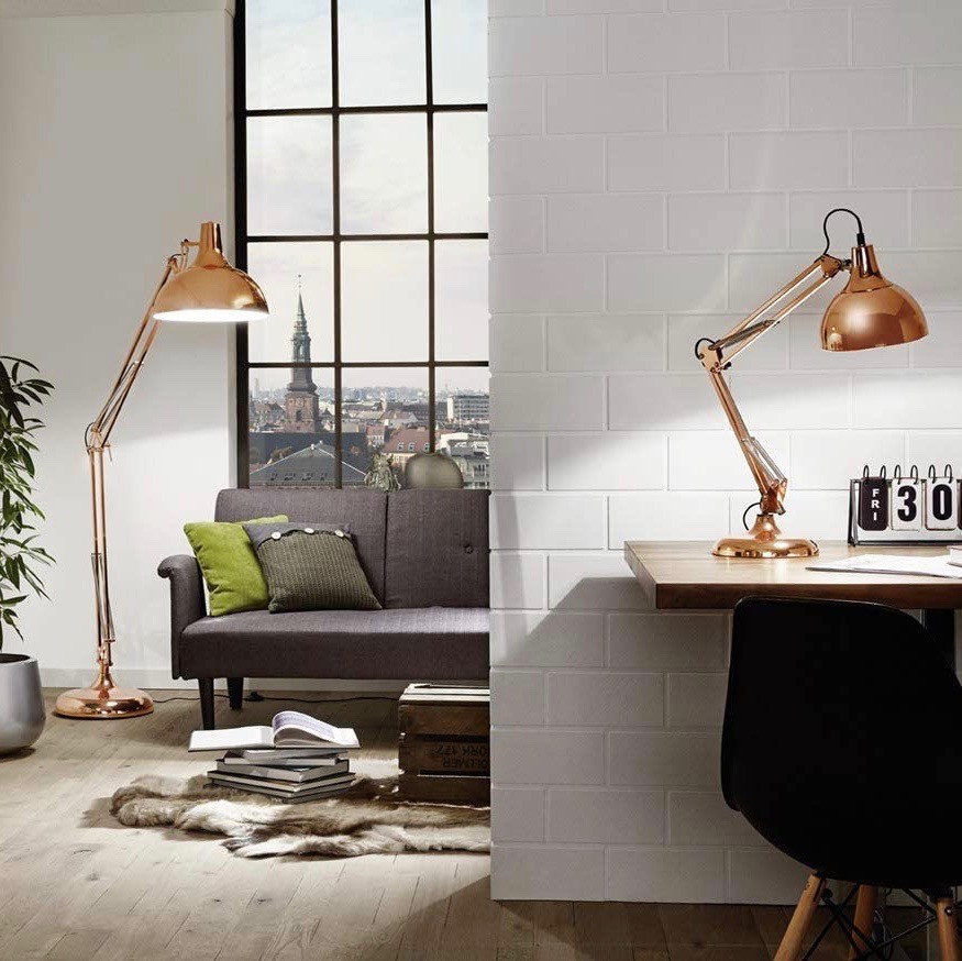 269,95 € Envoi gratuit | Lampadaire Eglo 190×38 cm. Articulable Couleur dorée