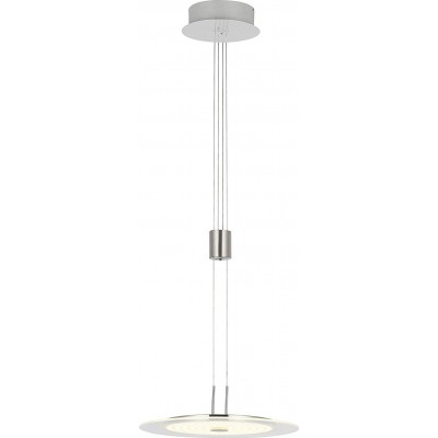 Hanging lamp 22W Round Shape 150×35 cm. Living room, dining room and bedroom. Modern Style. Metal casting. Nickel Color