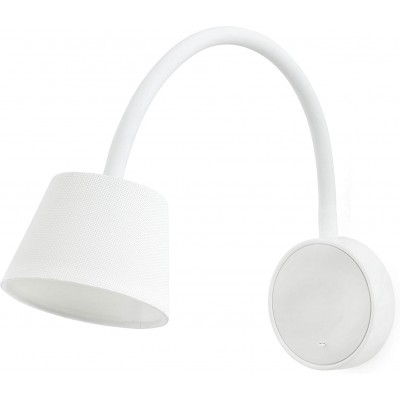 Indoor wall light 15W 3000K Warm light. Conical Shape 41×19 cm. LED Bedroom. Metal casting. White Color