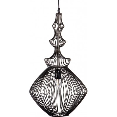 Lámpara colgante 35×35 cm. Salón, cocina y comedor. Estilo moderno. Metal. Color negro